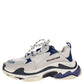 Original Balenciaga White/Purple Leather and Mesh Triple S Platform Sneakers Size 39