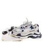 Original Balenciaga White/Purple Leather and Mesh Triple S Platform Sneakers Size 39