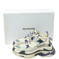 Original Balenciaga White/Blue Mesh And Leather Triple S Low Top Sneakers Size 37