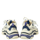 Original Balenciaga White/Blue Mesh And Leather Triple S Low Top Sneakers Size 37