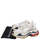 Original Balenciaga White/Grey Mesh And Leather Triple S Low Top Sneakers Size 38