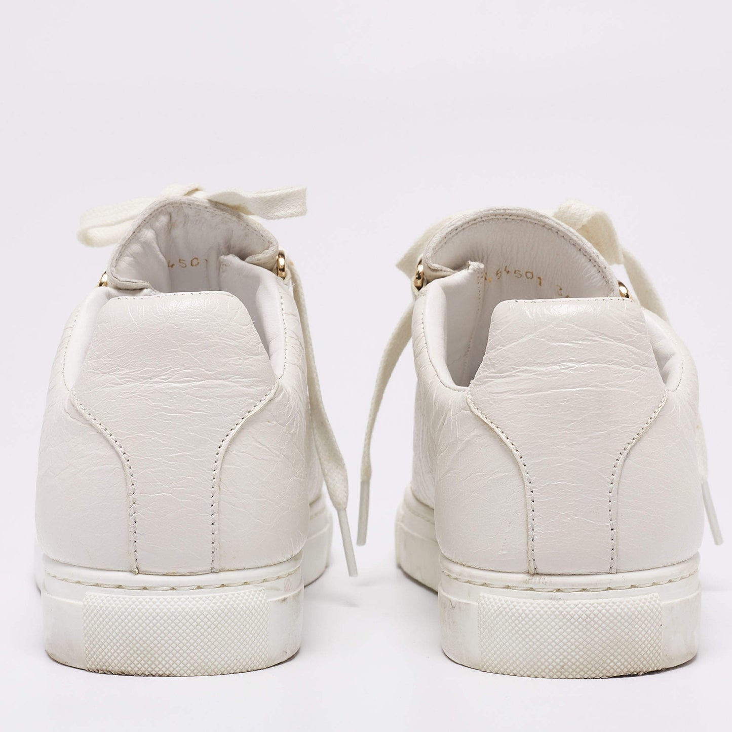 Original Balenciaga White Leather Arena Lace Up  Sneakers Size 36