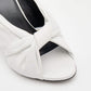 Original Balenciaga White Leather Drapy Knotted Slide Sandals Size 37.5