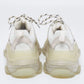 Original Balenciaga White/Grey Mesh and Leather Triple S Clear Low-Top Sneakers Size 37