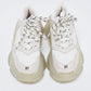 Original Balenciaga White/Grey Mesh and Leather Triple S Clear Low-Top Sneakers Size 37