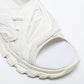 Original Balenciaga White Synthetic Leather and Rubber Track Flat Slides Size 39