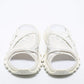 Original Balenciaga White Synthetic Leather and Rubber Track Flat Slides Size 39