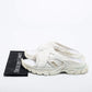 Original Balenciaga White Synthetic Leather and Rubber Track Flat Slides Size 39