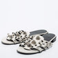 Original Balenciaga White Leather Arena Flat Slides Size 39