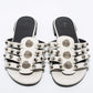 Original Balenciaga White Leather Arena Flat Slides Size 39