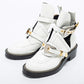 Original Balenciaga White Leather Ceinture Ankle Boots Size 39.5