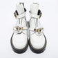 Original Balenciaga White Leather Ceinture Ankle Boots Size 39.5