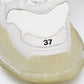 Original Balenciaga White Leather and Mesh Triple S Clear Sneakers Size 37