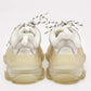 Original Balenciaga White Leather and Mesh Triple S Clear Sneakers Size 37