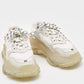 Original Balenciaga White Leather and Mesh Triple S Clear Sneakers Size 37