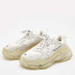 Original Balenciaga White Leather and Mesh Triple S Clear Sneakers Size 37