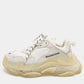 Original Balenciaga White Leather and Mesh Triple S Clear Sneakers Size 37