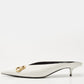 Original Balenciaga White Leather Square BB Knife Mules Size 40