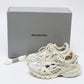 Original Balenciaga White/Grey Leather and Mesh Track Sneakers Size 37