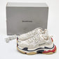 Original Balenciaga White Leather and Mesh Triple S Sneakers Size 39