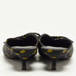 Original Balenciaga Black/Yellow BB Print Satin Bow Knife Mules Size 37