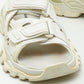 Original Balenciaga White Rubber and Faux Leather Track Sandals Size 38