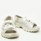 Original Balenciaga White Rubber and Faux Leather Track Sandals Size 38