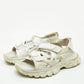 Original Balenciaga White Rubber and Faux Leather Track Sandals Size 38