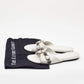 Original Balenciaga White  Leather Cagole Flat Slides Size 36