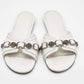 Original Balenciaga White  Leather Cagole Flat Slides Size 36