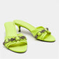 Original Balenciaga Neon Yellow Leather Le Cagole Slide Sandals Size 36