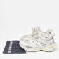 Original Balenciaga White Faux Leather and Mesh Track Sneakers Size 36