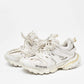 Original Balenciaga White Faux Leather and Mesh Track Sneakers Size 36