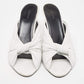 Original Balenciaga White Leather Knot Open Toe Slide Sandals Size 40.5