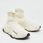 Original Balenciaga Off White Knit Fabric Speed Trainer Sneakers Size 35