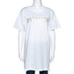 Original Balmain White Logo Print Cotton Side Zip Detail Oversized T-Shirt L