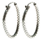 Original Bottega Veneta Intrecciato Antique Finish Silver Hoop Earrings