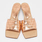 Original Bottega Veneta Rose Gold Intrecciato Leather Slide Sandals Size 39