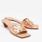 Original Bottega Veneta Rose Gold Intrecciato Leather Slide Sandals Size 39