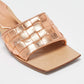 Original Bottega Veneta Rose Gold Intrecciato Leather Slide Sandals Size 39