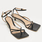 Original Bottega Veneta Black Leather Strech Ankle Strap Sandals Size 38