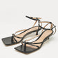 Original Bottega Veneta Black Leather Strech Ankle Strap Sandals Size 38