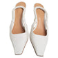 Original Bottega Veneta White Textured Leather Slingback Pumps Size 39