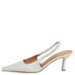 Original Bottega Veneta White Textured Leather Slingback Pumps Size 39