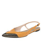 Original Bottega Veneta Yellow/Black Leather Slingback Sandals Size 39