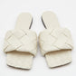 Original Bottega Veneta Off-White Quilted Leather Lido Flat Slides Size 38.5