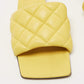 Original Bottega Veneta Yellow Quilted Leather Lido Flat Slides Size 37