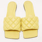 Original Bottega Veneta Yellow Quilted Leather Lido Flat Slides Size 37