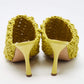 Original Bottega Veneta Yellow Woven Leather Board Mule Sandals Size 39.5