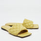 Original Bottega Veneta Yellow Quilted Leather Flat Slides Size 37